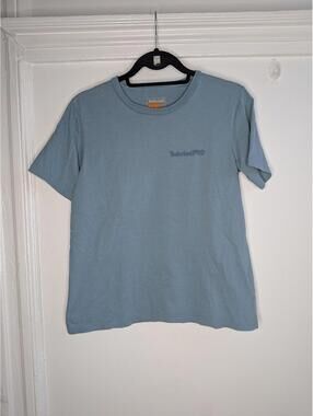Timberland Pro T-Shirt Womens Medium Blue Crew Neck Workwear Logo Tee Shirt